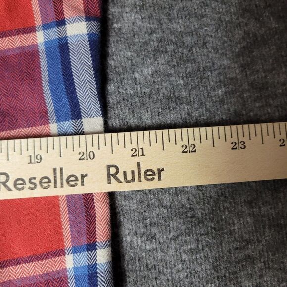 J. Crew Shirt Men Large Blue Red Plaid Sporting Goods Flannel Work Long Sleeve - Picture 6 of 9